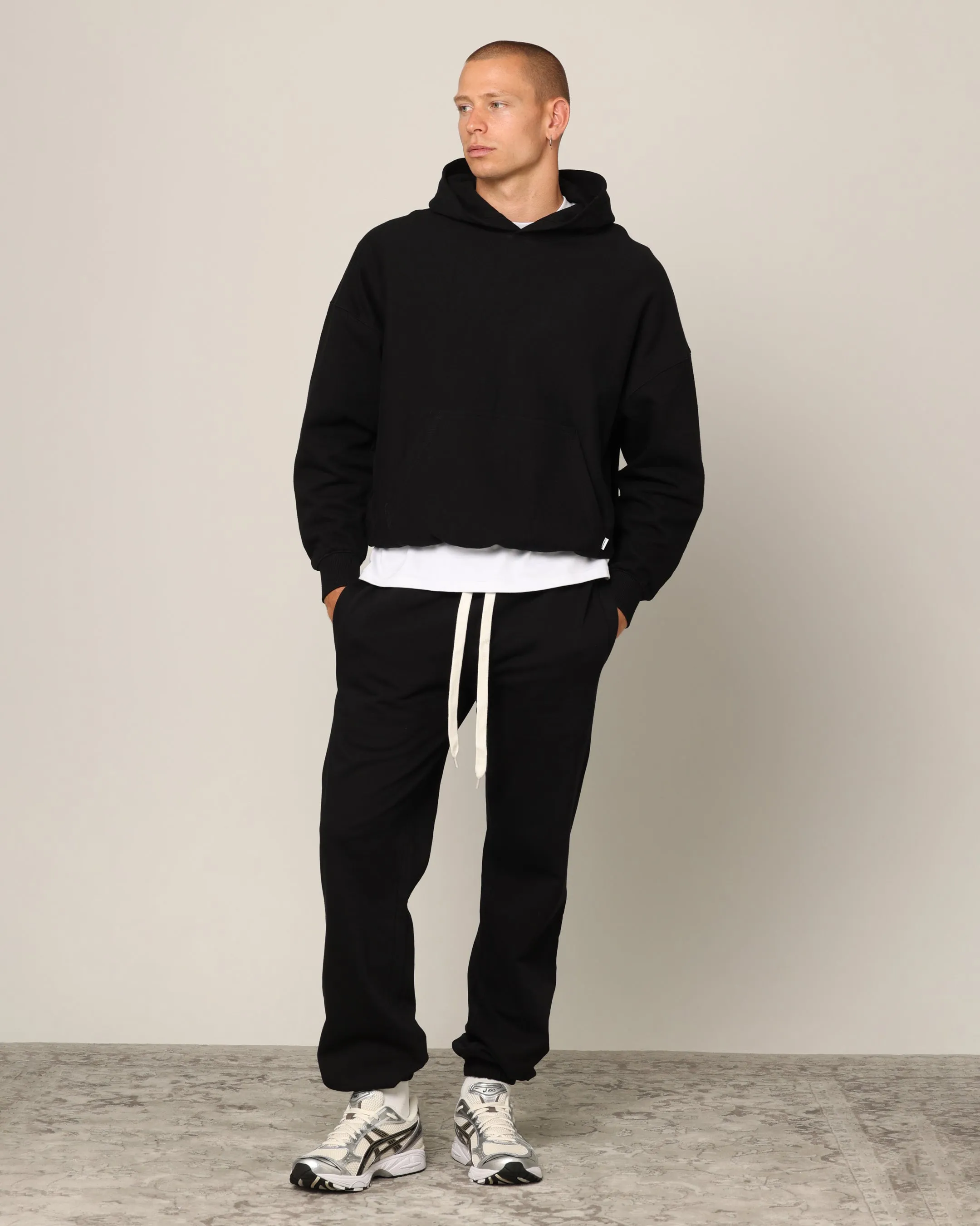 Carré Blanc Sweat à capuche oversize noir