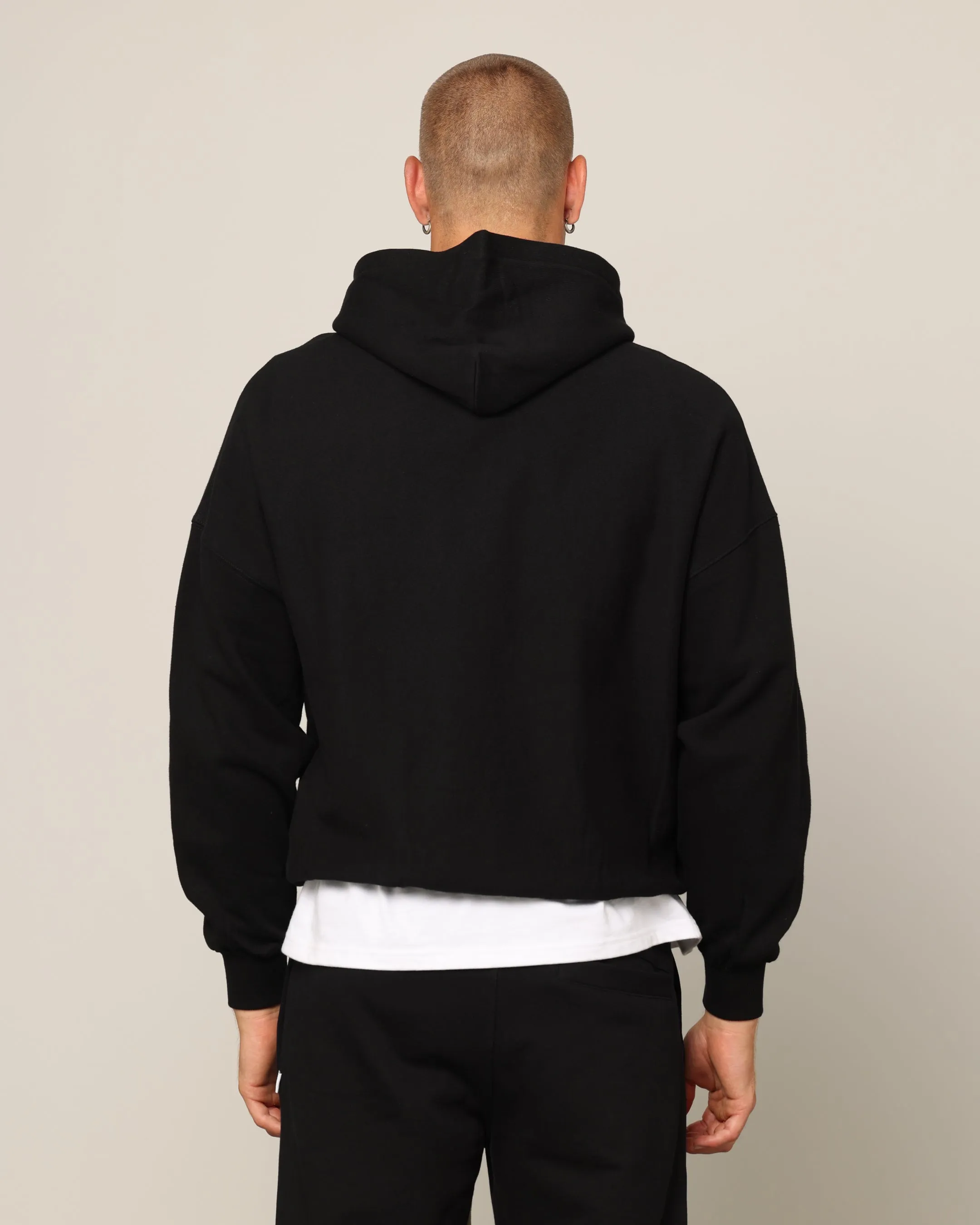 Carré Blanc Sweat à capuche oversize noir