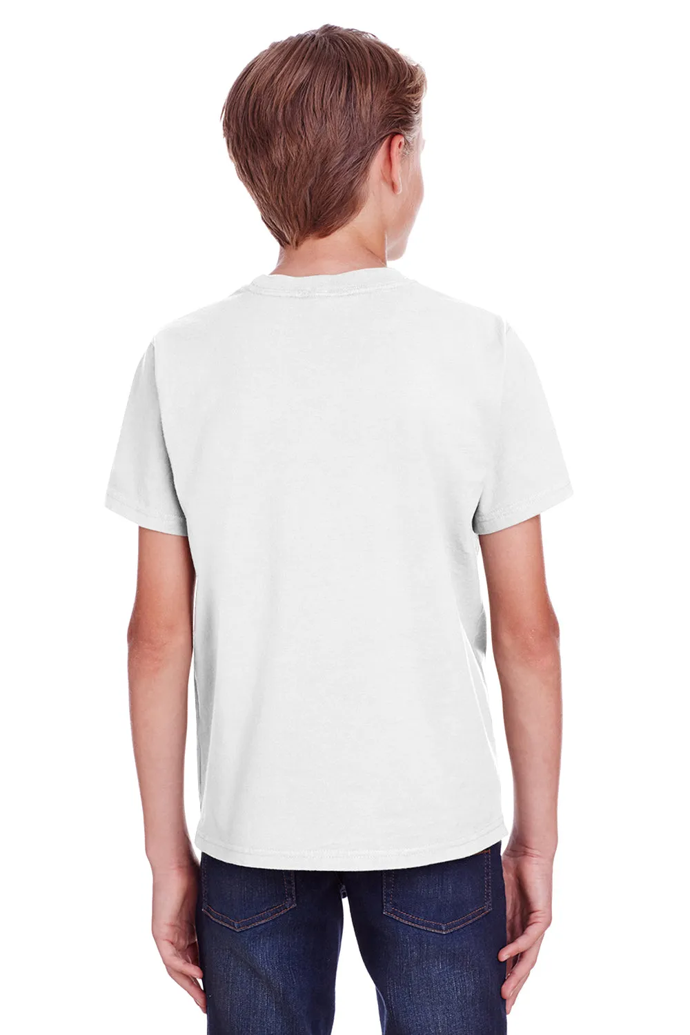 T-shirt à manches courtes et col rond ComfortWash par Hanes pour jeunes - Blanc
