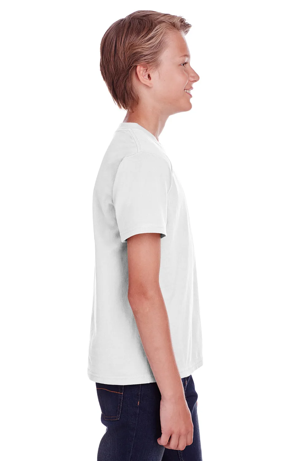 T-shirt à manches courtes et col rond ComfortWash par Hanes pour jeunes - Blanc
