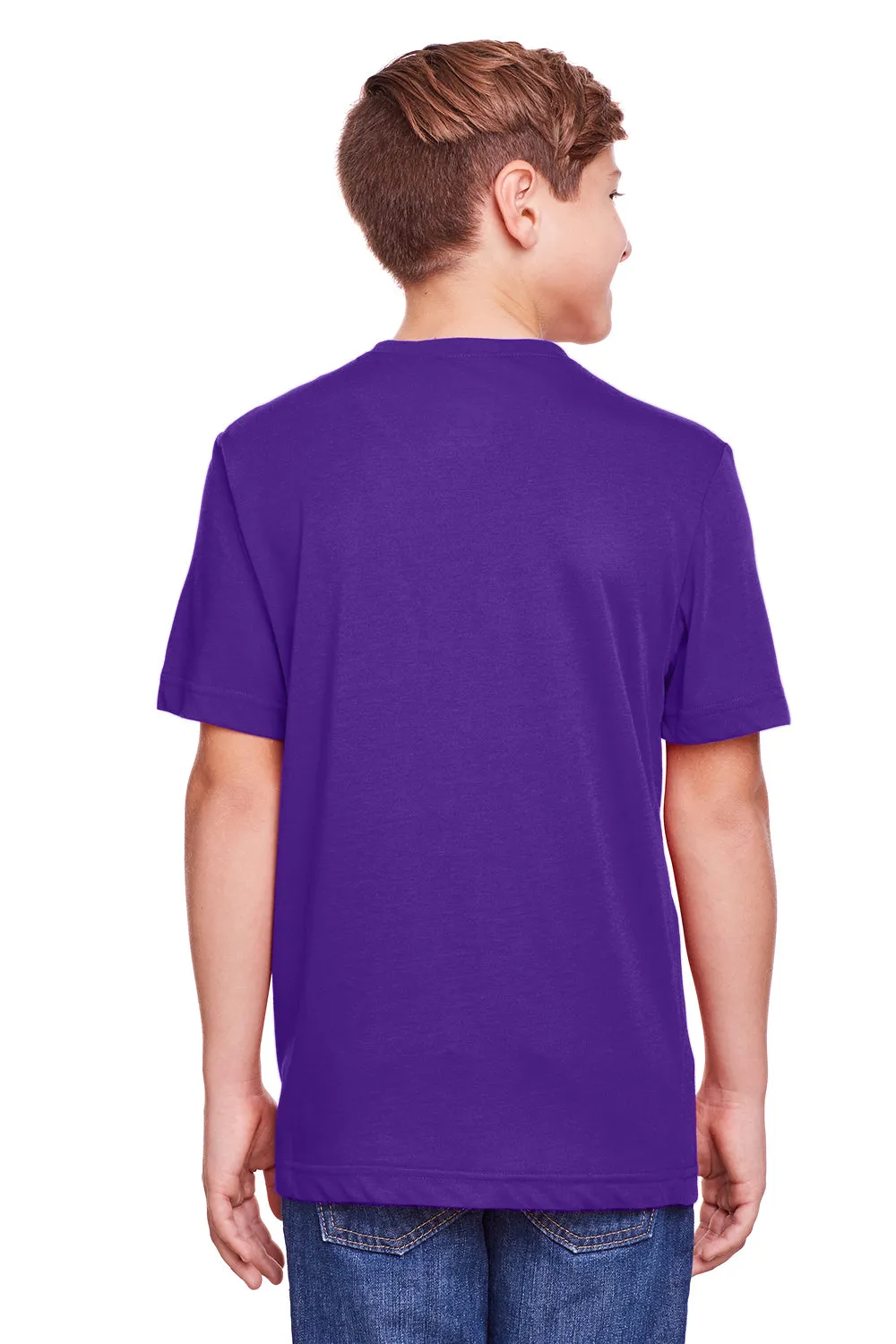 Core 365 Youth Fusion ChromaSoft T-shirt à manches courtes col rond performante et évacuant l'humidité - Campus Purple