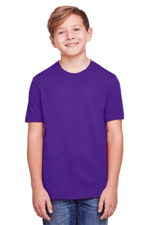 Core 365 Youth Fusion ChromaSoft T-shirt à manches courtes col rond performante et évacuant l'humidité - Campus Purple