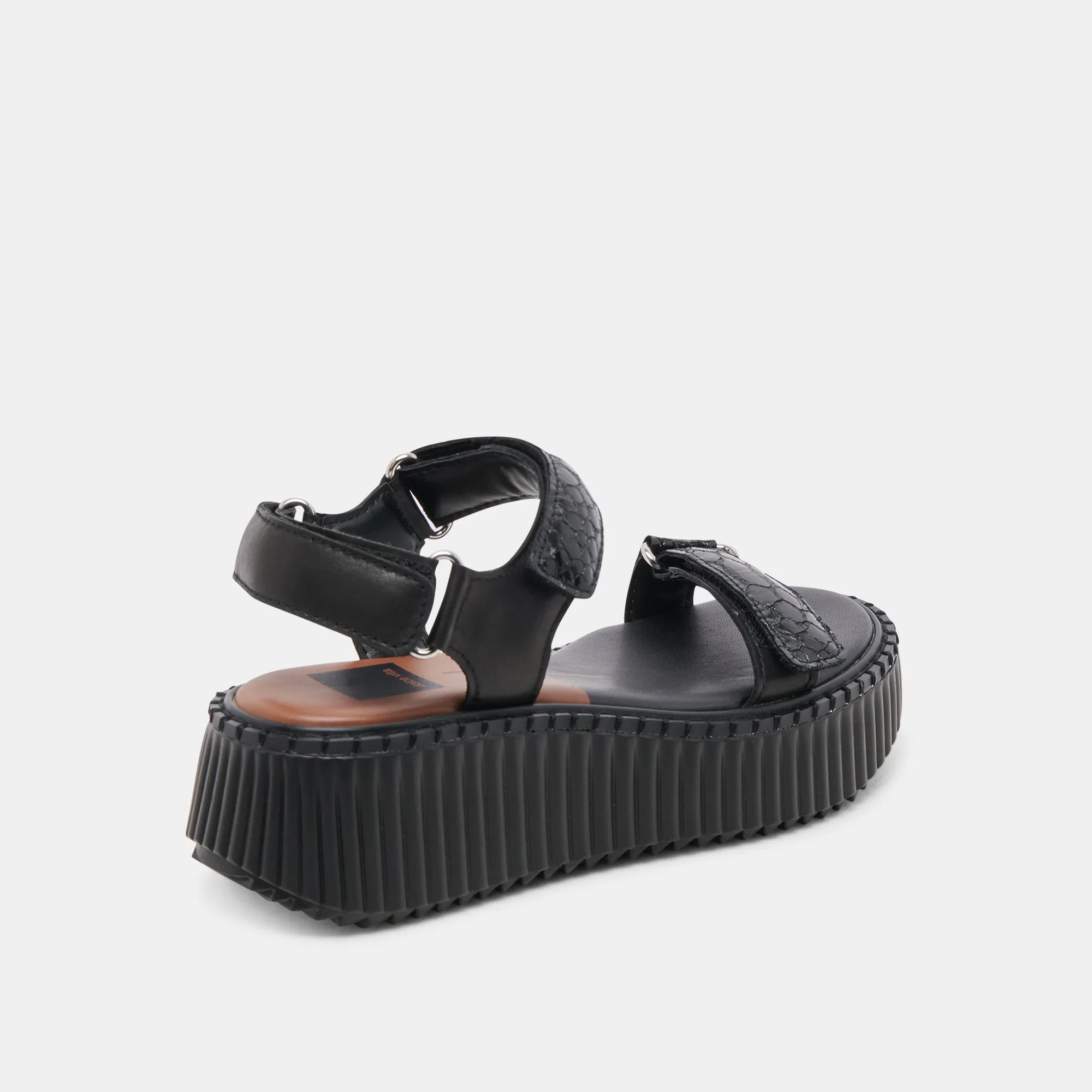 DEBRA SANDALES MINUIT CUIR EMBOSSE