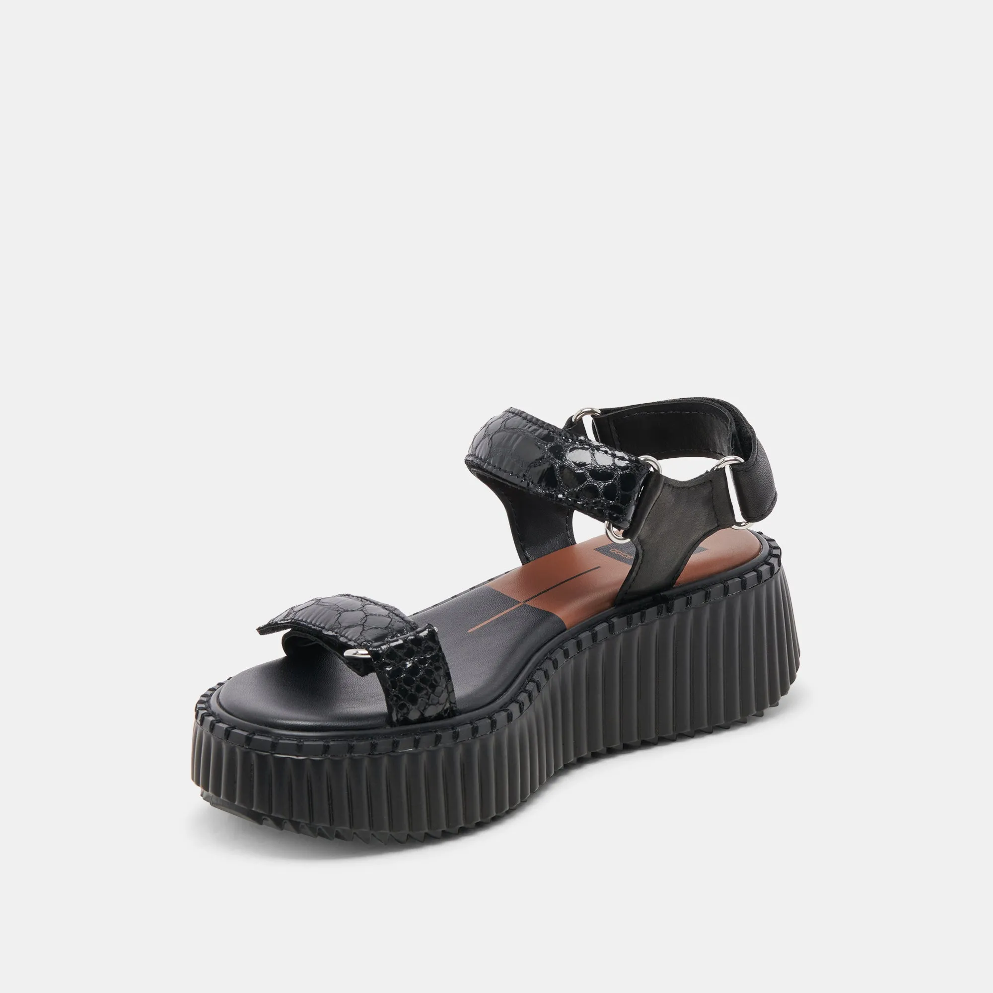DEBRA SANDALES MINUIT CUIR EMBOSSE