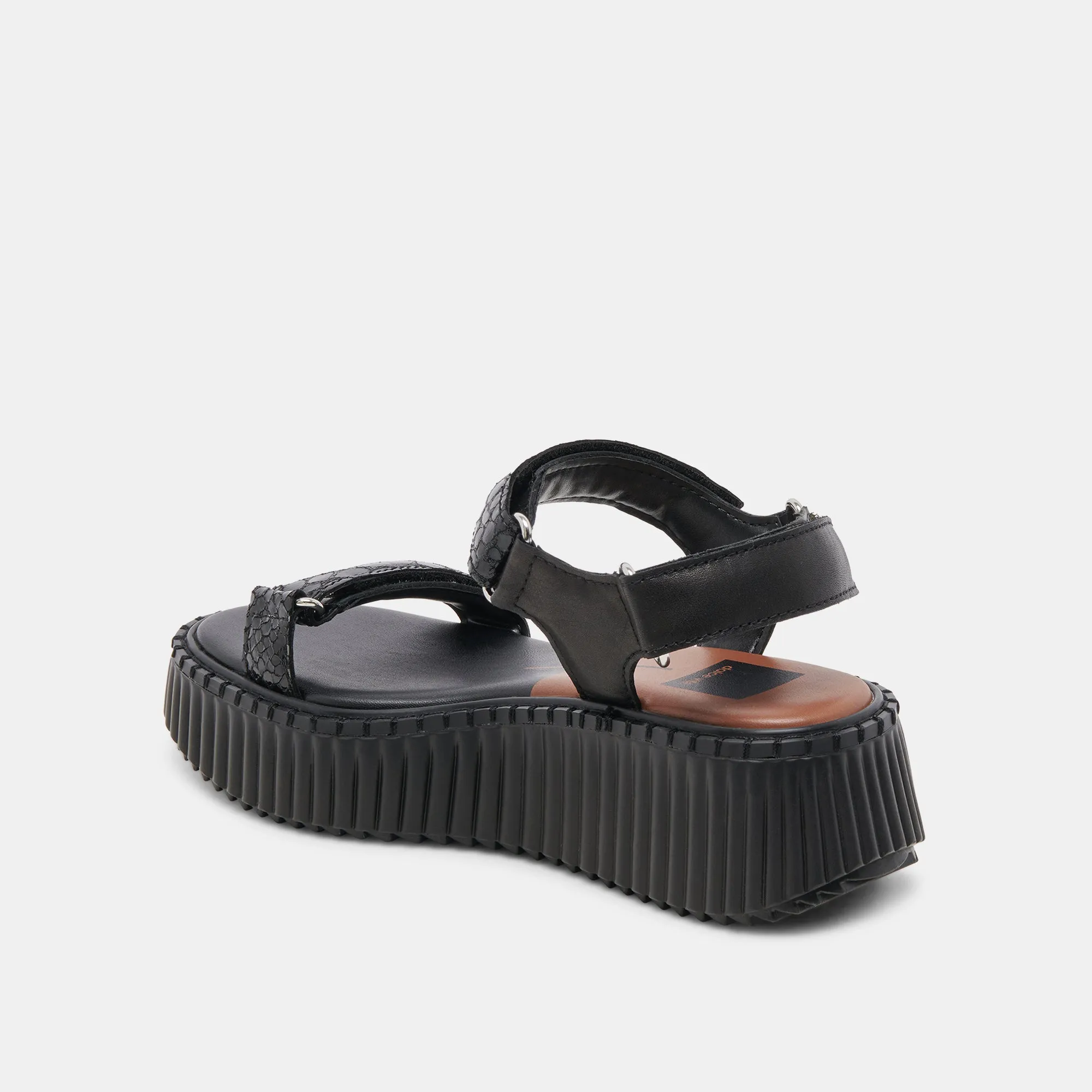 DEBRA SANDALES MINUIT CUIR EMBOSSE