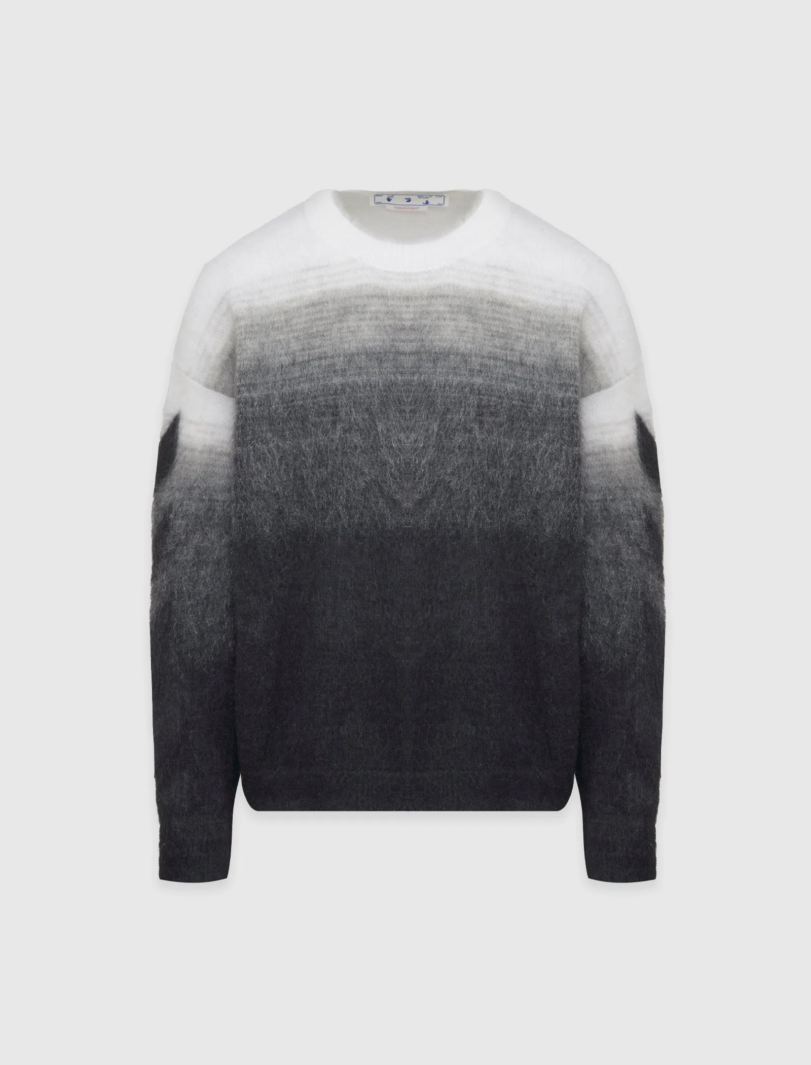 PULL COL ROND EN MAILLE BROSSÉE DIAGONALE
