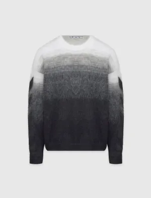 PULL COL ROND EN MAILLE BROSSÉE DIAGONALE