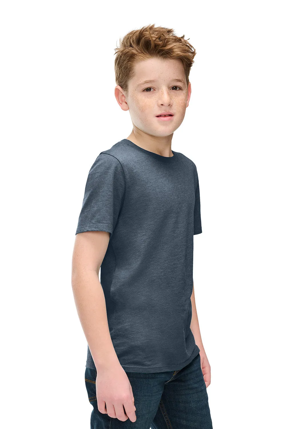 T-shirt à manches courtes et col rond District Youth Perfect Blend CVC - Bleu marine chiné