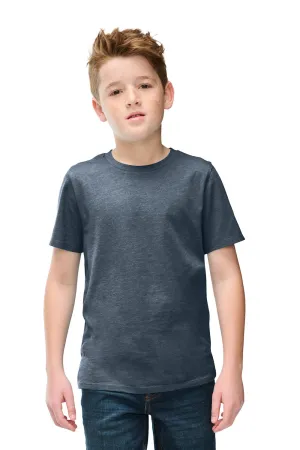 T-shirt à manches courtes et col rond District Youth Perfect Blend CVC - Bleu marine chiné