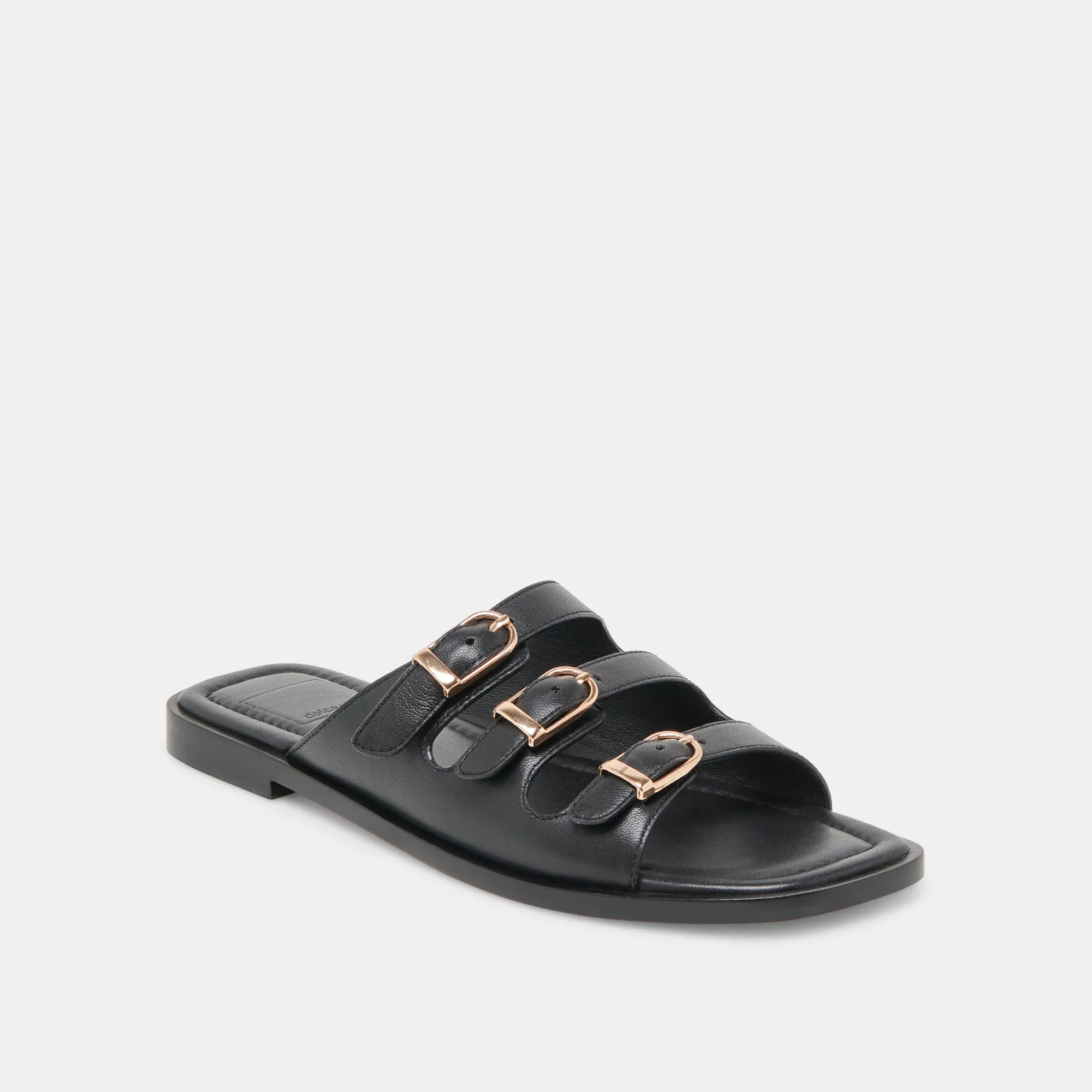 SANDALES FIN EN CUIR NOIR