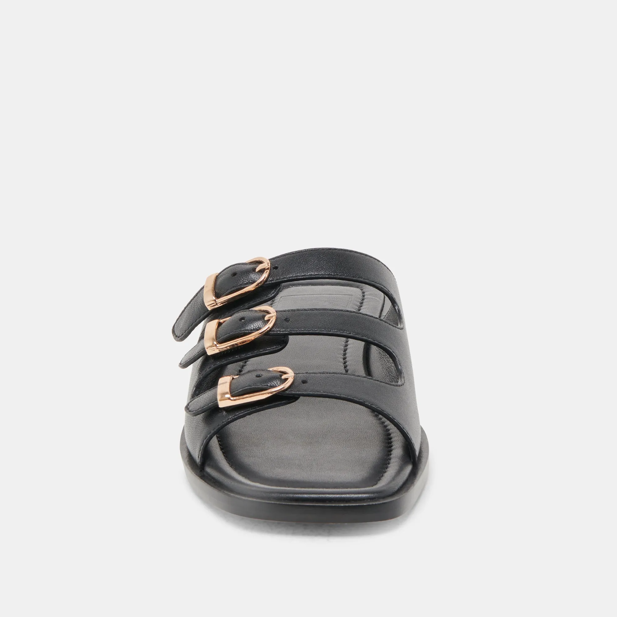 SANDALES FIN EN CUIR NOIR