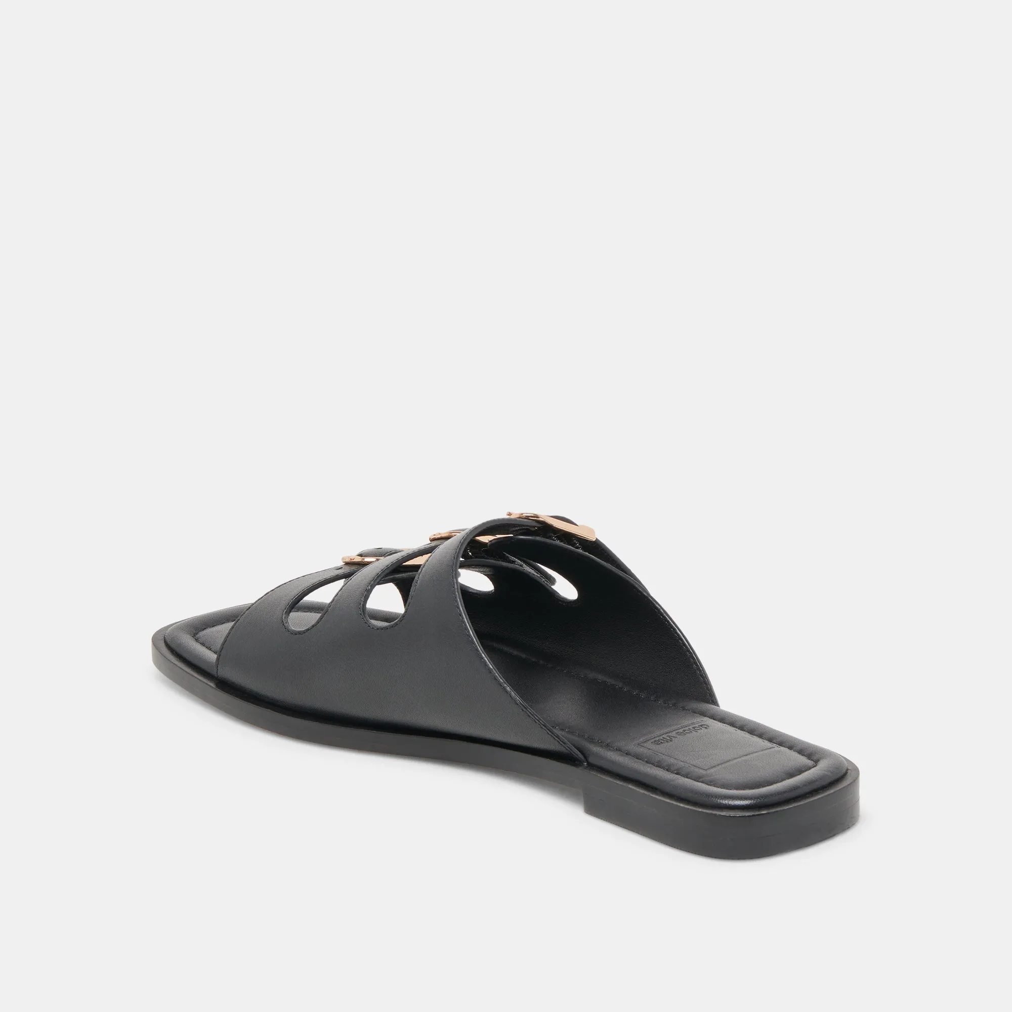 SANDALES FIN EN CUIR NOIR