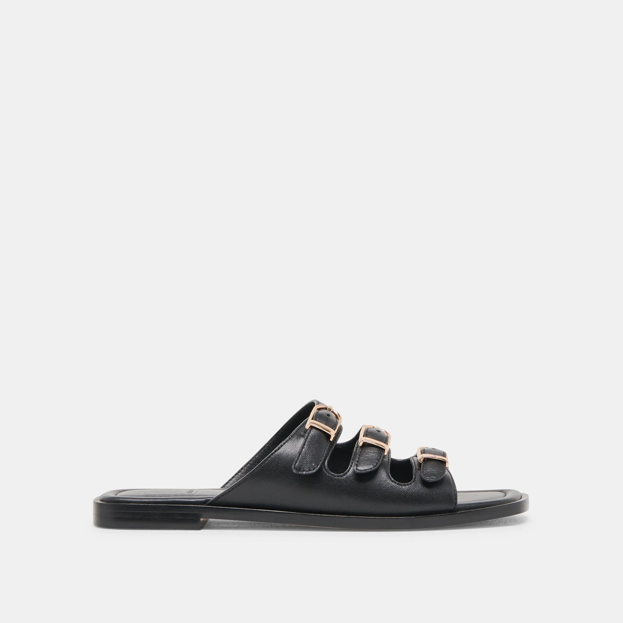 SANDALES FIN EN CUIR NOIR