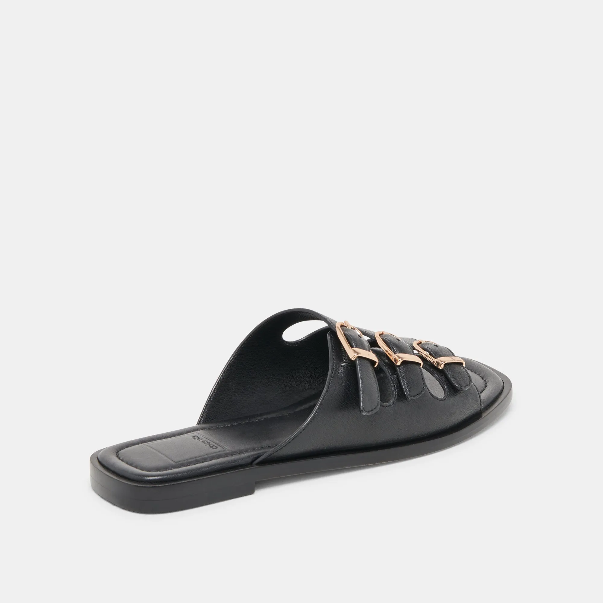 SANDALES FIN EN CUIR NOIR