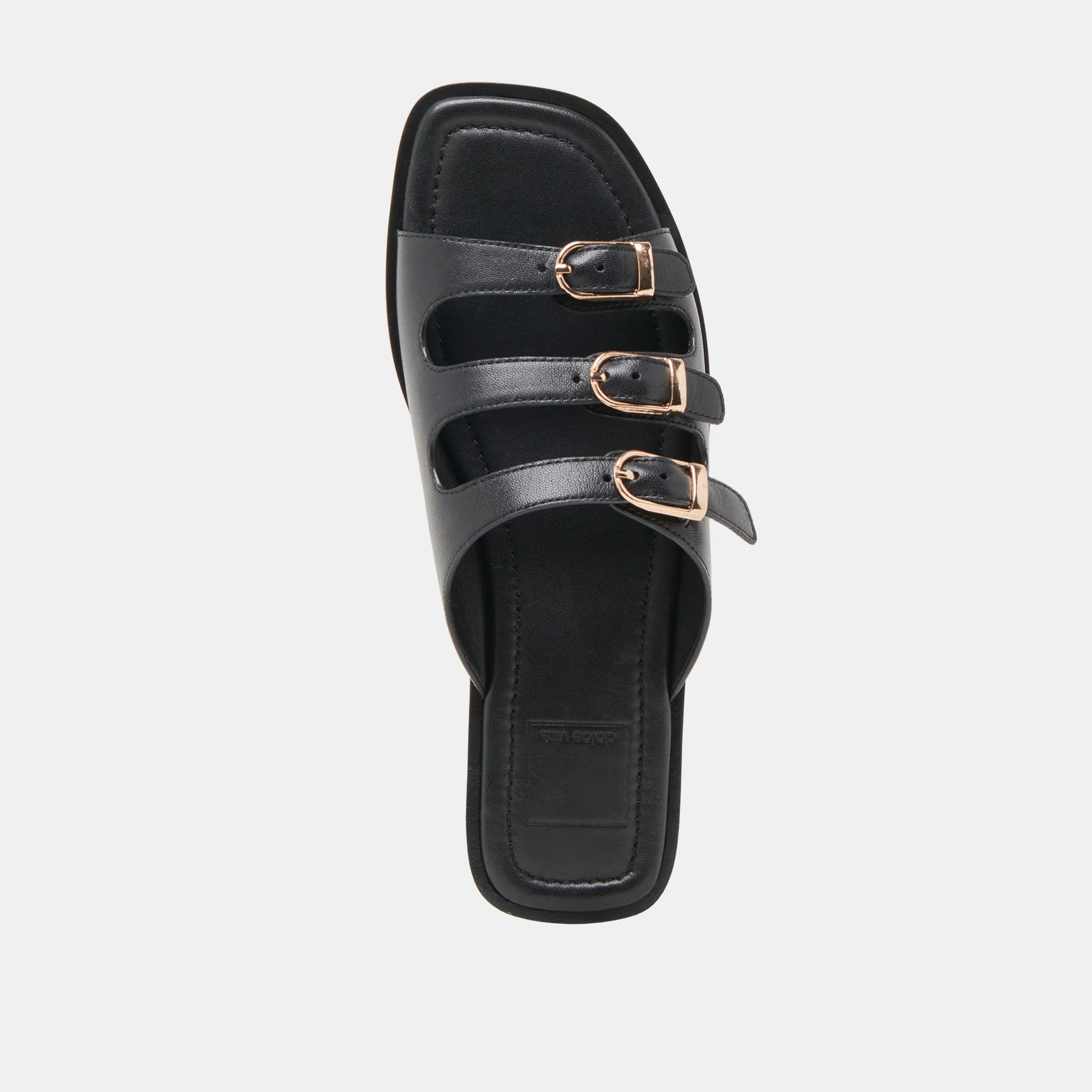 SANDALES FIN EN CUIR NOIR