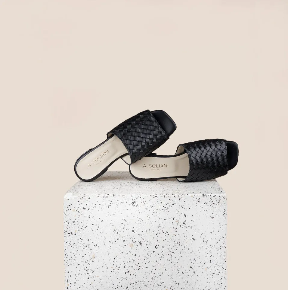 Fiore - Cuir Tressé Noir
