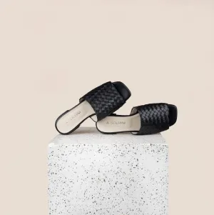 Fiore - Cuir Tressé Noir