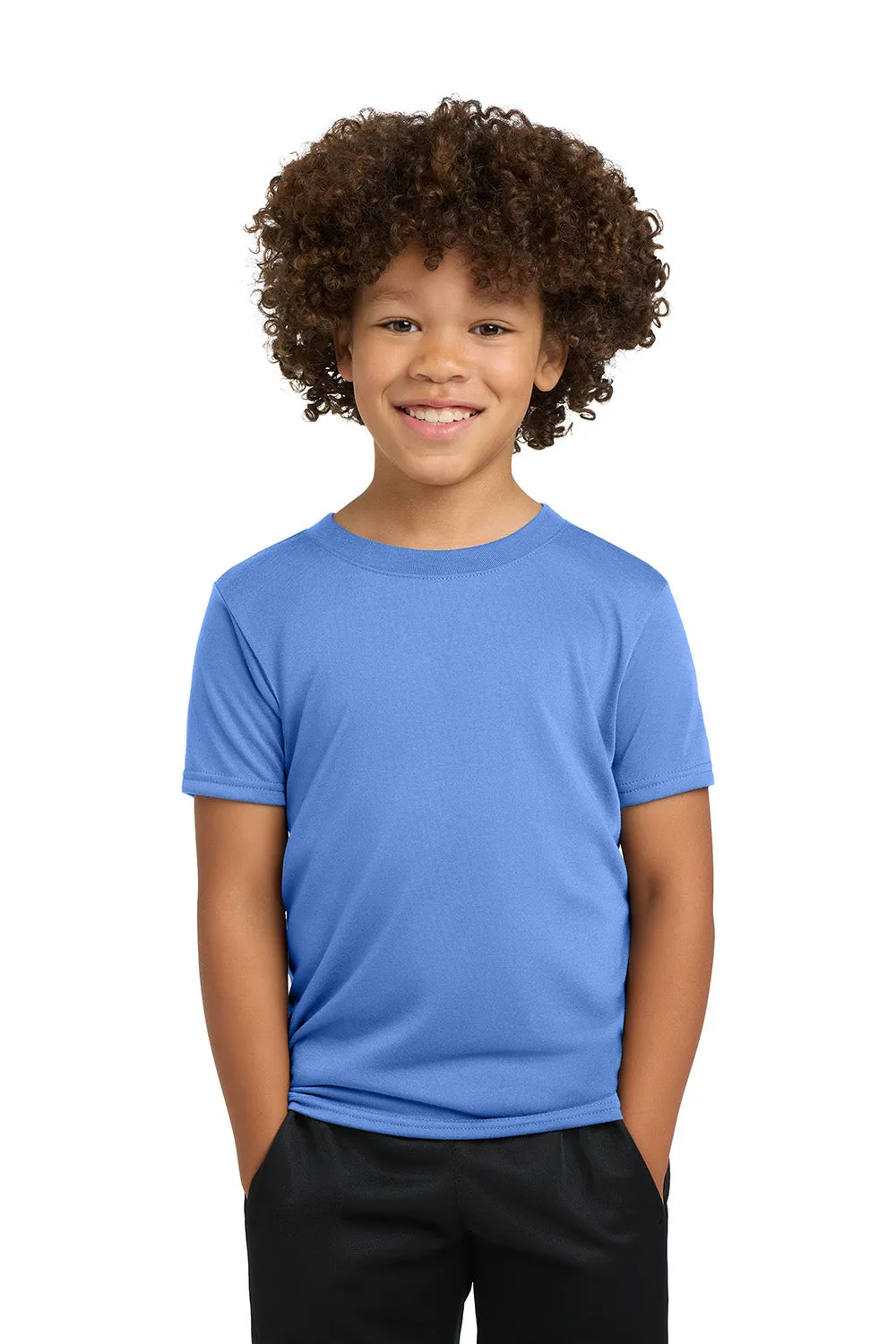 Gildan T-shirt pour jeunes à manches courtes et col rond en performance, évacuant l'humidité - Bleu Caroline