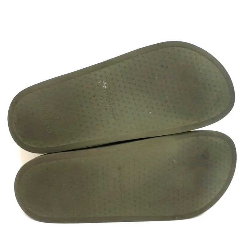 Givenchy Camo Pool Slides Vert Caoutchouc Taille 39 Sandales Plates
