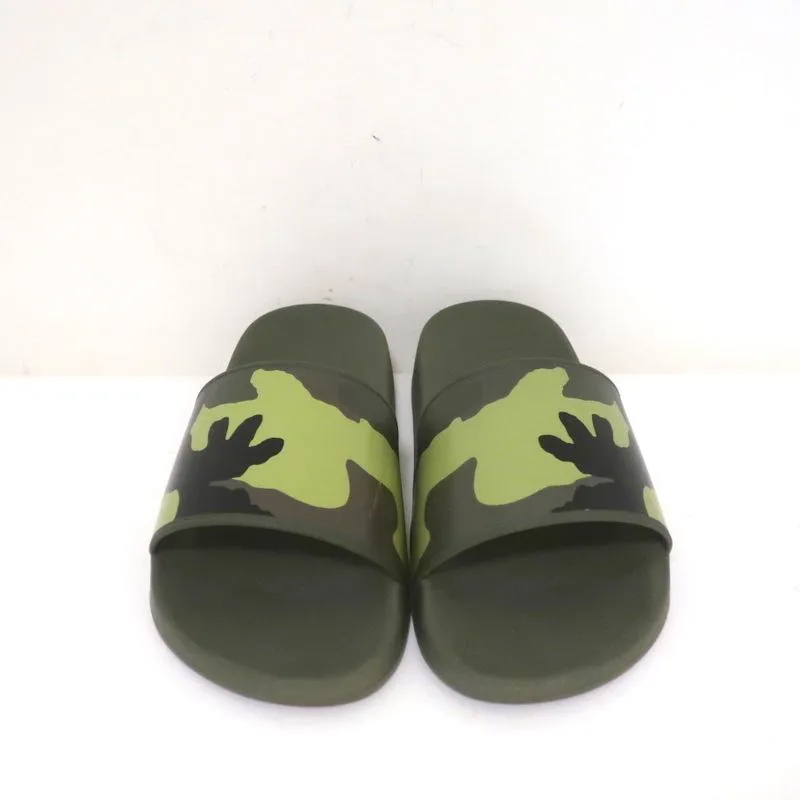 Givenchy Camo Pool Slides Vert Caoutchouc Taille 39 Sandales Plates
