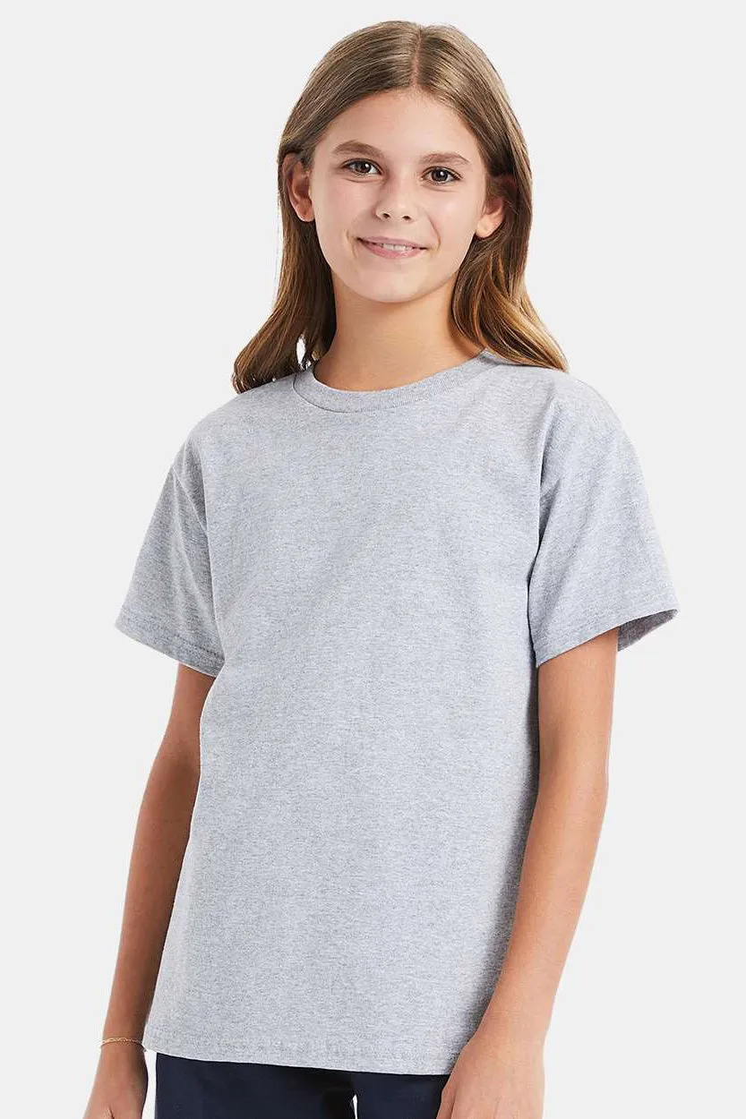 Hanes Youth T-shirt à manches courtes et col rond ComfortSoft - Gris acier clair
