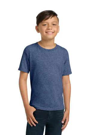 Jerzees Youth Dri-Power T-shirt à manches courtes et col rond - Bleu chiné vintage anti-humidité