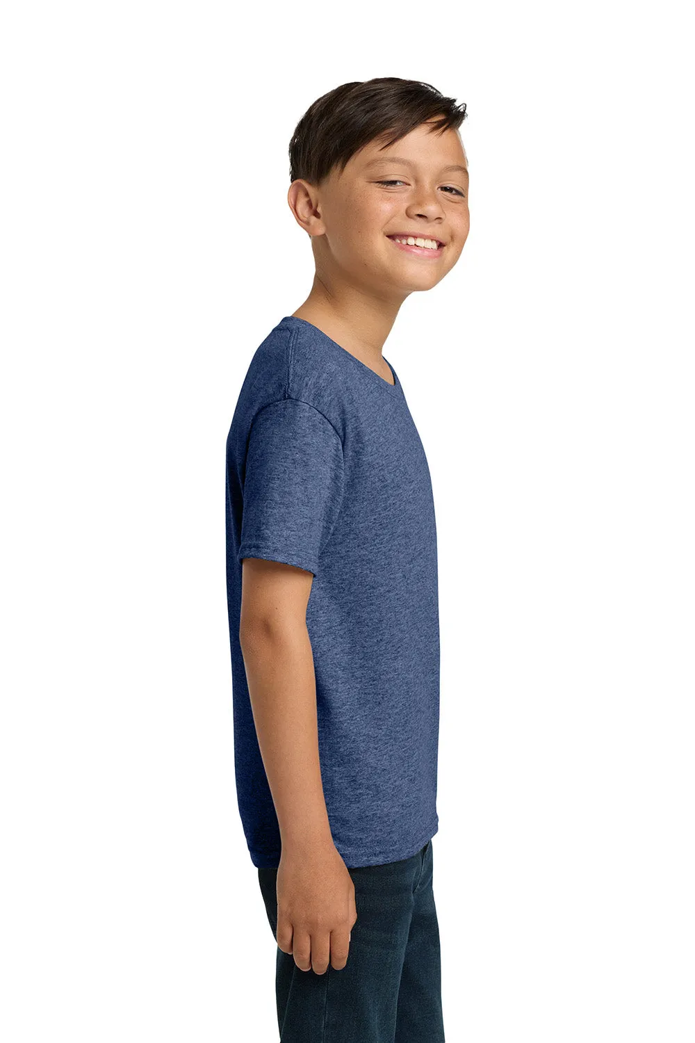 Jerzees Youth Dri-Power T-shirt à manches courtes et col rond - Bleu chiné vintage anti-humidité