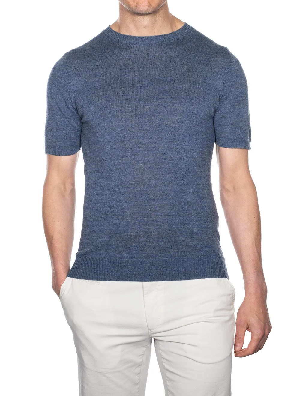 T-shirt tricoté Bleu