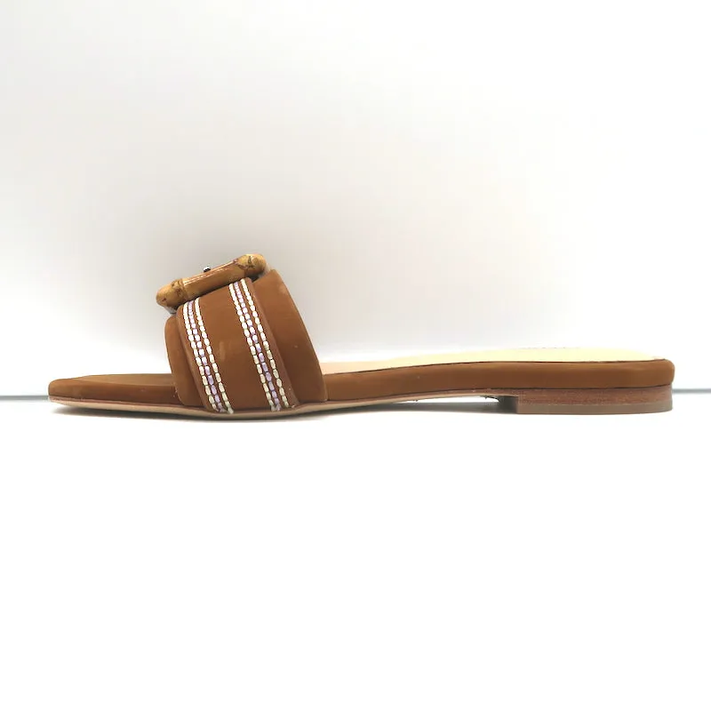 Sandales à glissière Aurelie Bamboo avec boucle en daim marron taille 7
