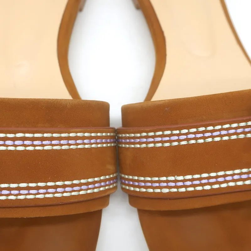 Sandales à glissière Aurelie Bamboo avec boucle en daim marron taille 7