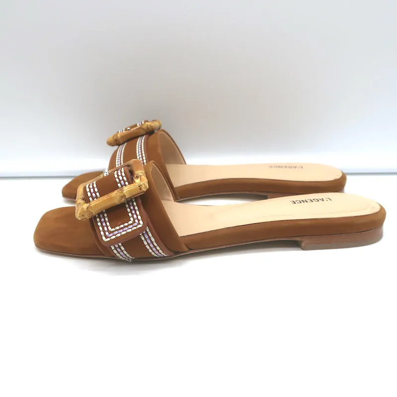 Sandales à glissière Aurelie Bamboo avec boucle en daim marron taille 7