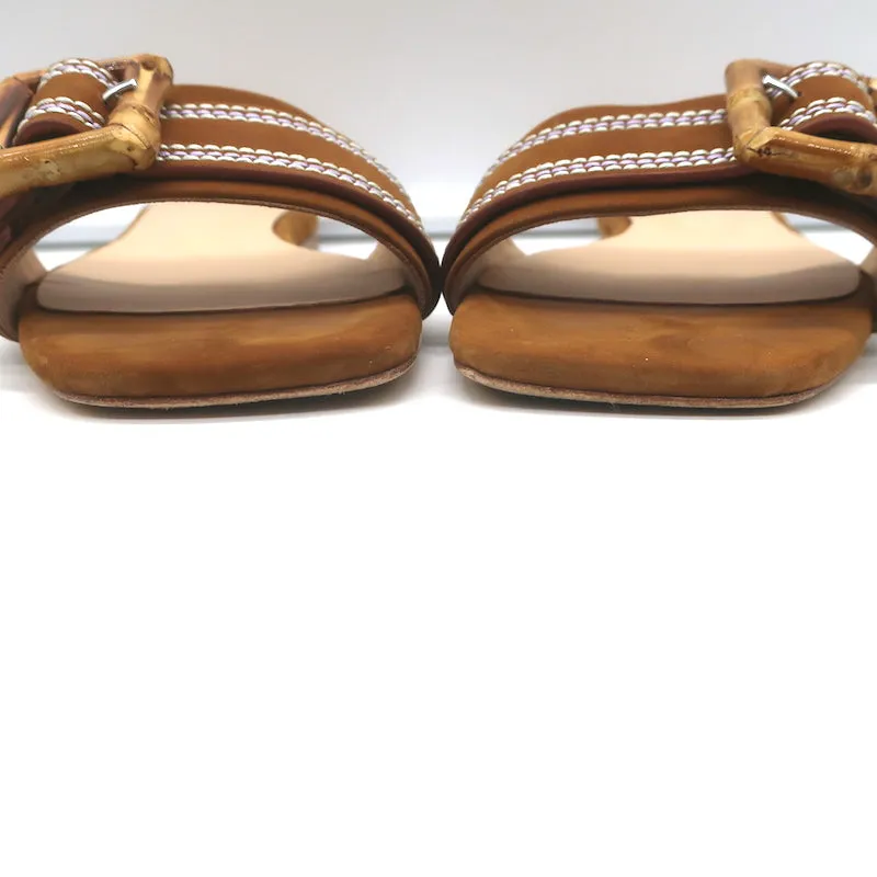 Sandales à glissière Aurelie Bamboo avec boucle en daim marron taille 7