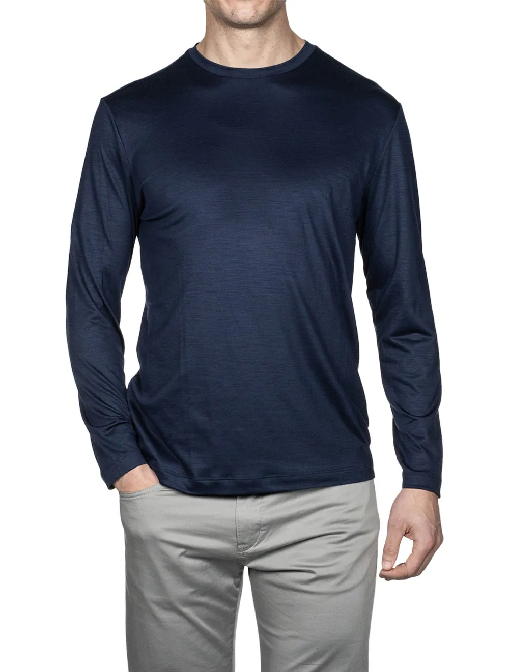 T-shirt à manches longues bleu