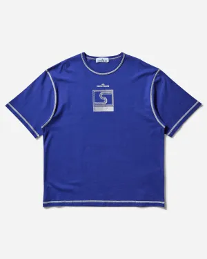 T-shirt Homme en Jersey de Coton Bio Peigné Bleu Vif