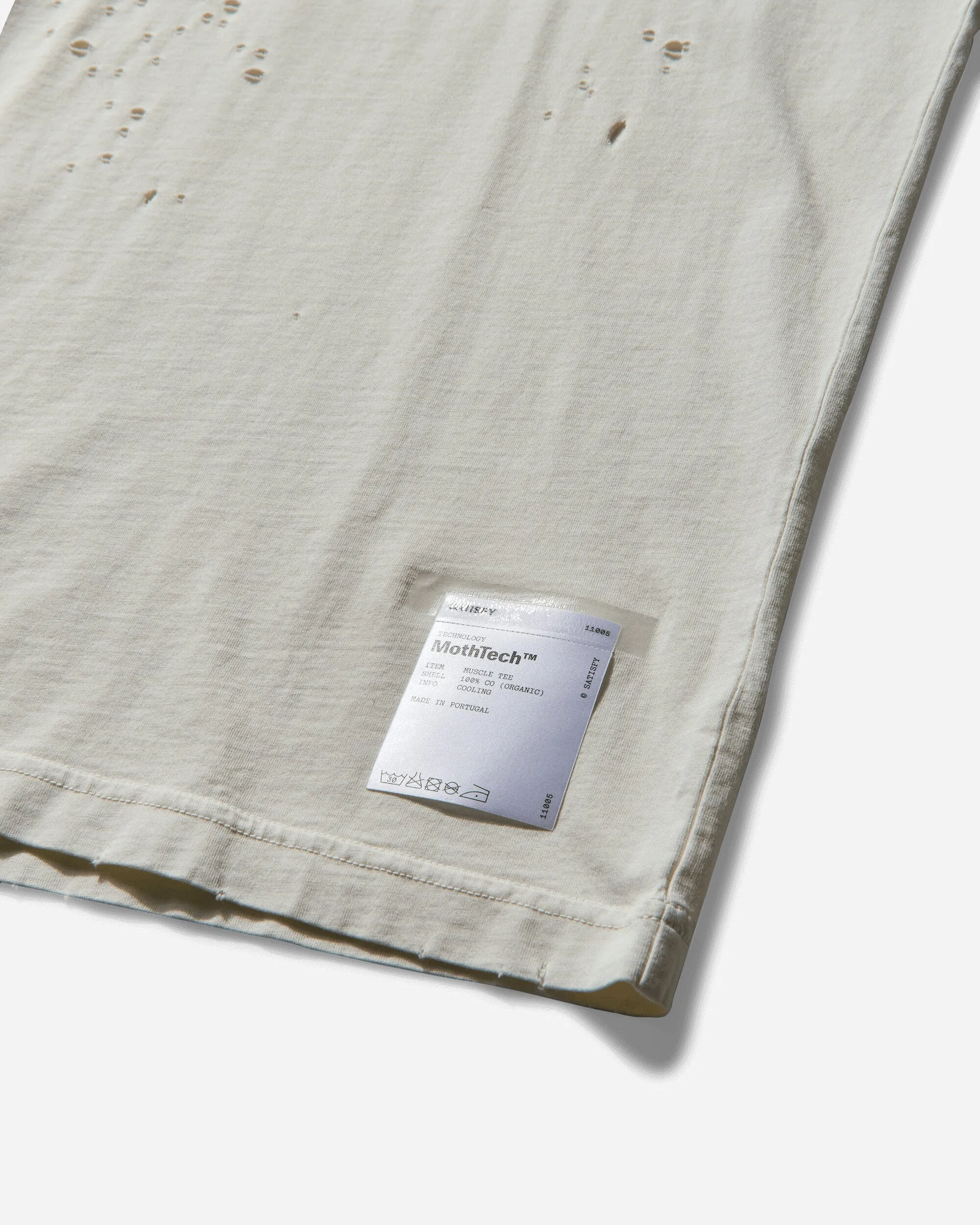 T-shirt musclé MothTech pour homme - Blanc cassé
