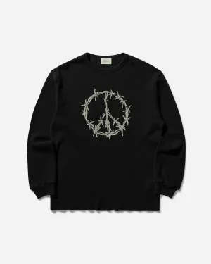 T-shirt manches longues gaufré Gothic Peace Press pour homme - Noir