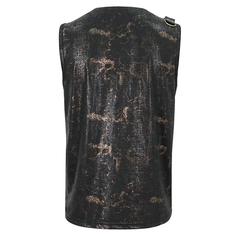 Débardeur Punk Homme à Poches Volumineuses et Boucle