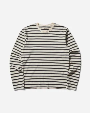T-shirt à manches longues rayé pour homme (Patch arc-en-ciel profil) Noir / Écru