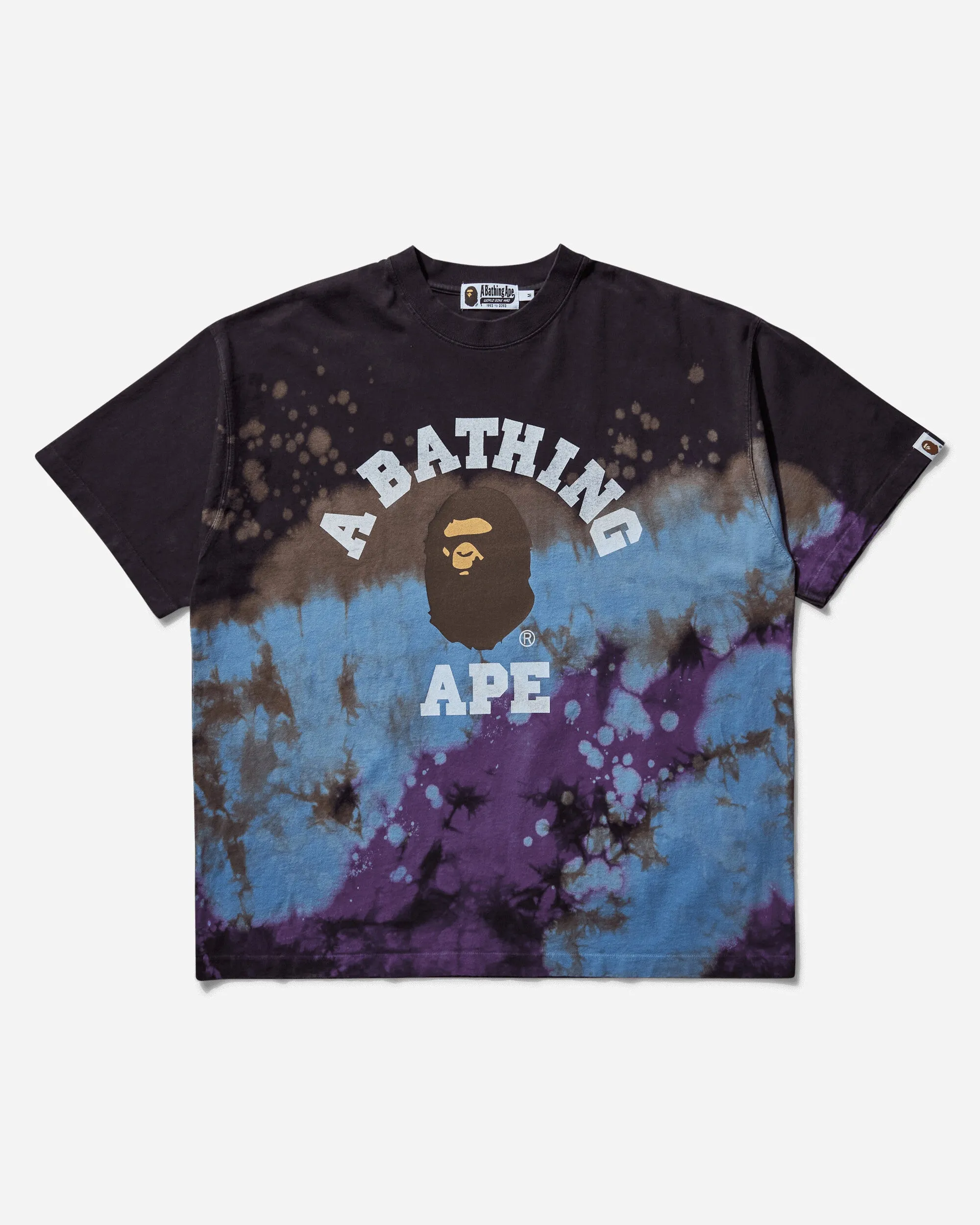 T-shirt universitaire tie-dye pour homme - Noir