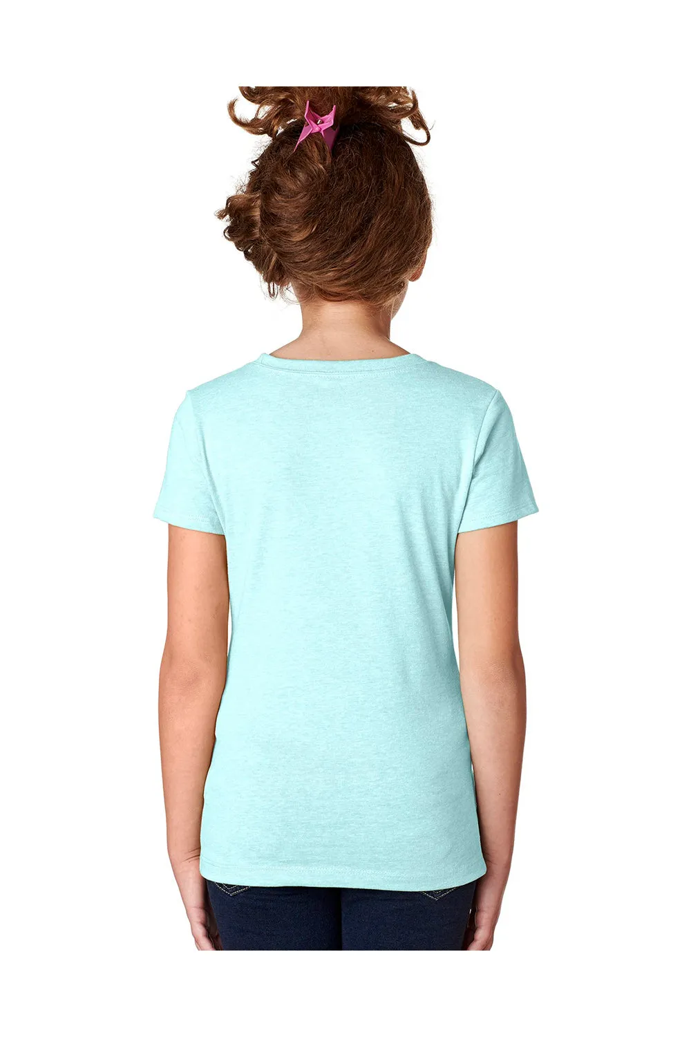 T-shirt à col rond manches courtes Next Level Youth Princess CVC - Bleu glace