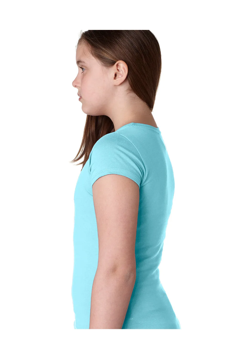 T-shirt à manches courtes col rond Next Level Youth Princess en jersey fin - Bleu Cancun
