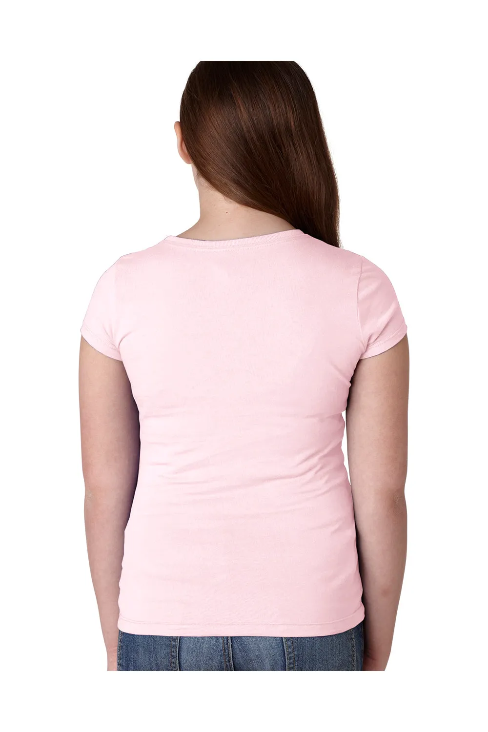 T-shirt à manches courtes col rond Next Level Youth Princess en fin jersey - Rose clair