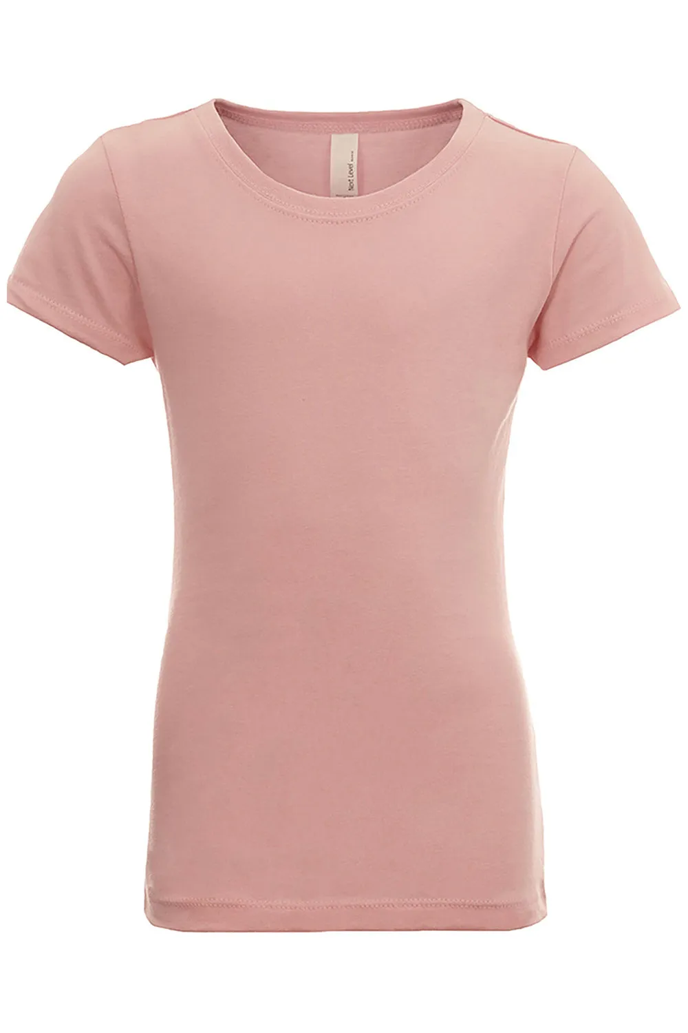 T-shirt à manches courtes col rond Next Level Youth Princess en fin jersey - Rose clair