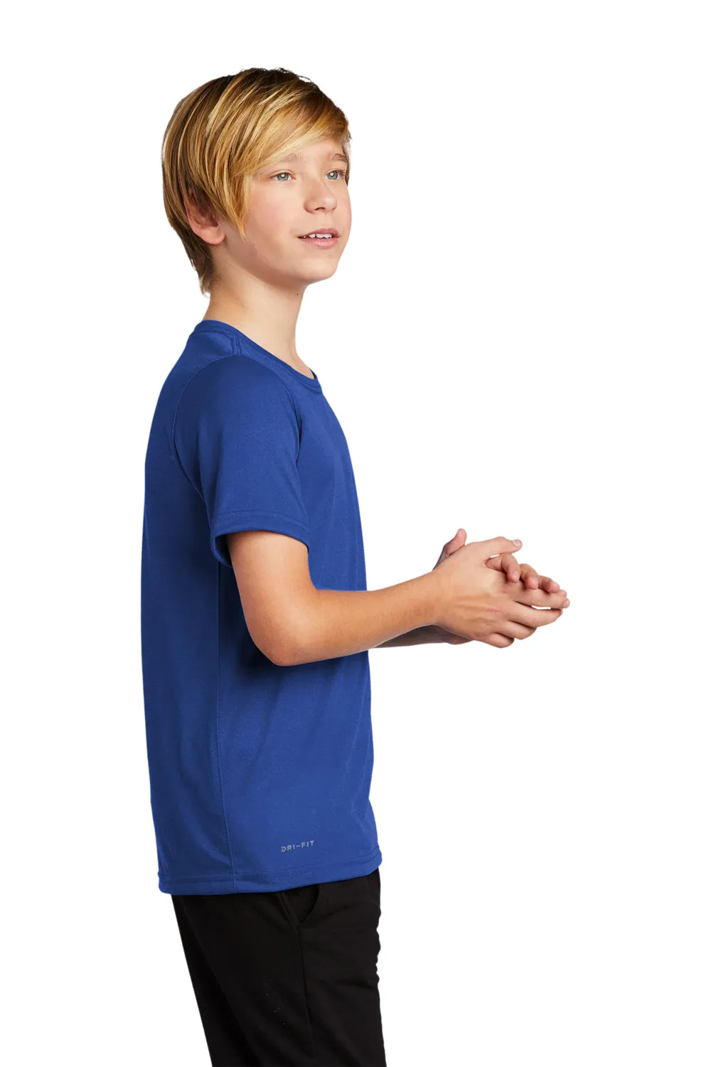Nike Youth Legend Dri-Fit T-shirt à manches courtes et col rond - Bleu Game Royal, évacuant l'humidité