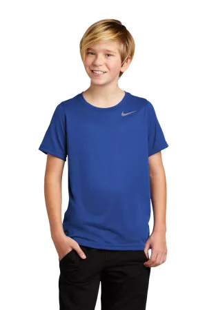 Nike Youth Legend Dri-Fit T-shirt à manches courtes et col rond - Bleu Game Royal, évacuant l'humidité