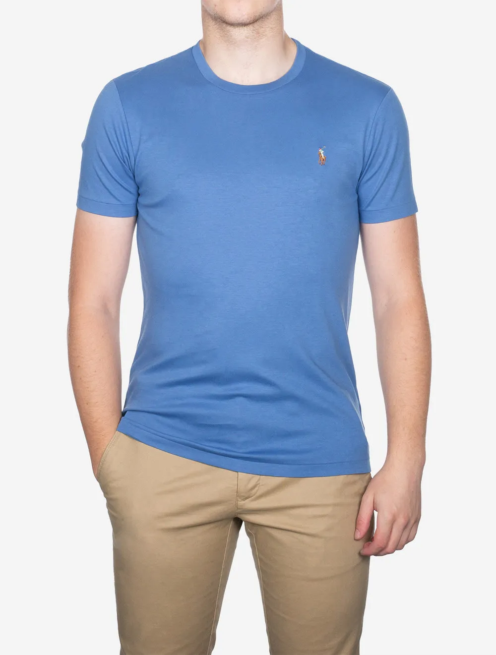 T-shirt Pima à manches courtes Bleu