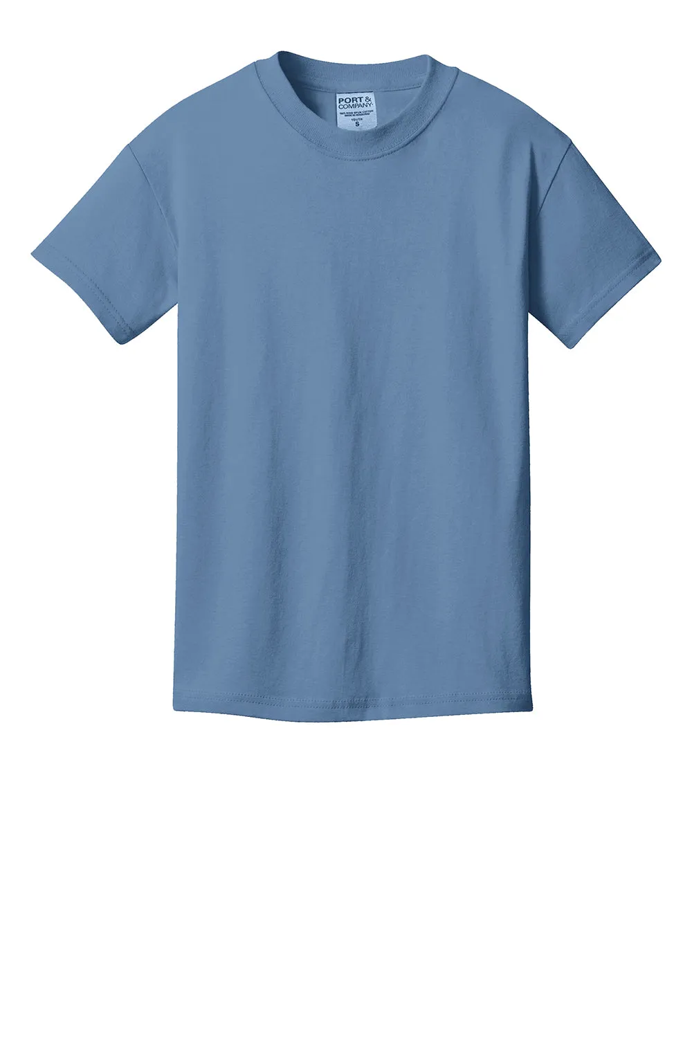 Port & Company T-shirt à manches courtes délavé pour jeunes - Bleu denim