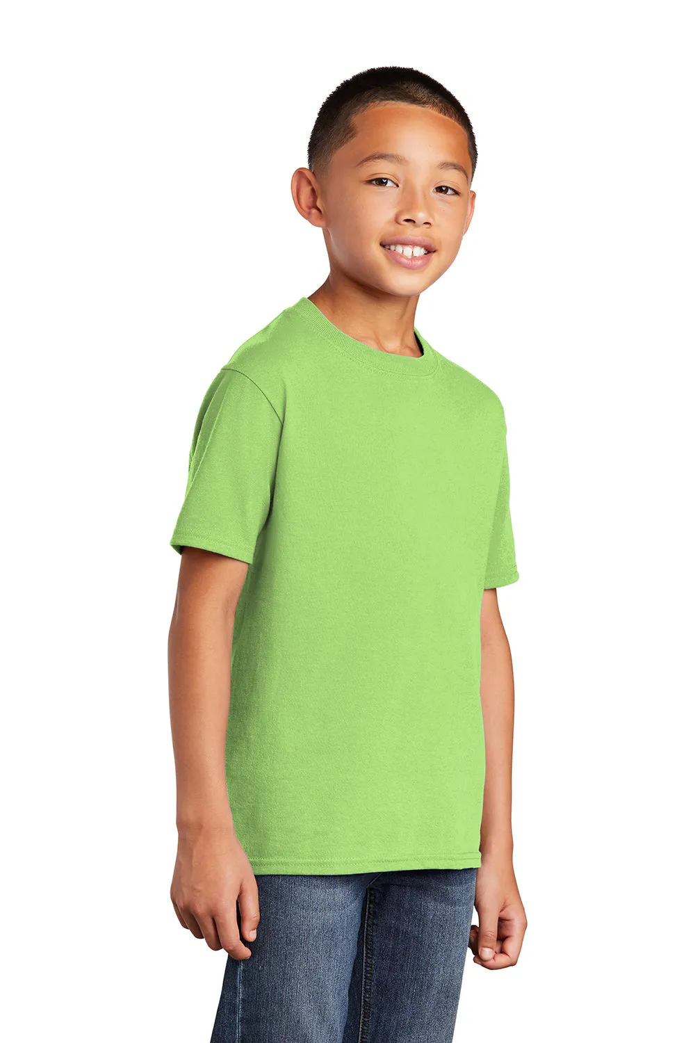 Port & Company T-shirt à manches courtes col rond pour jeunes - Vert lime