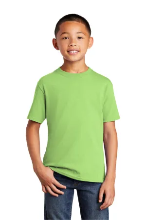 Port & Company T-shirt à manches courtes col rond pour jeunes - Vert lime