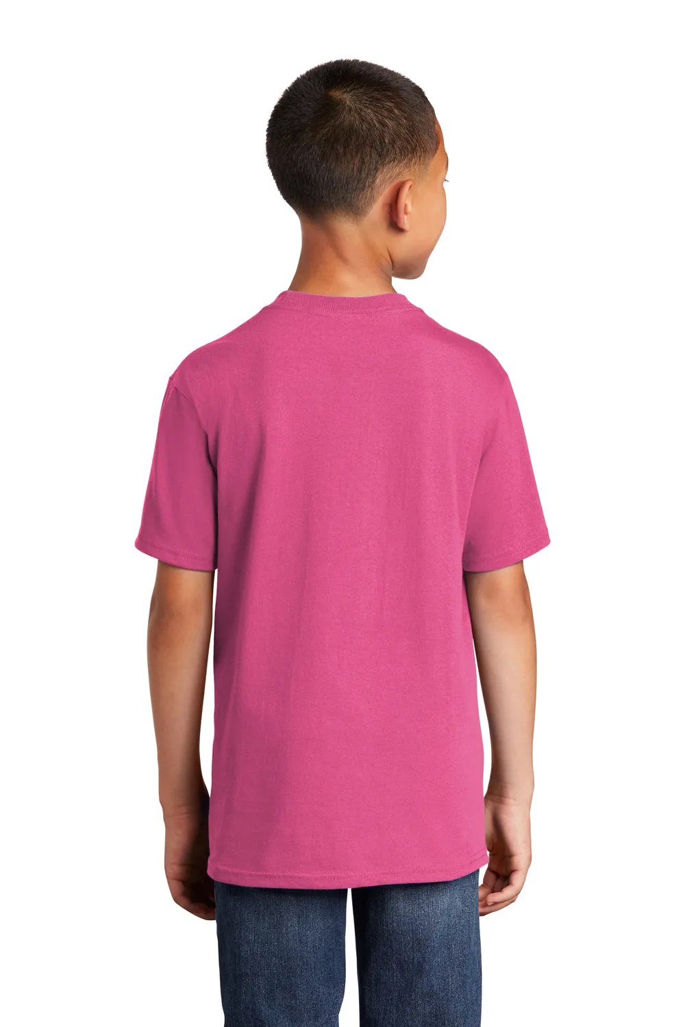 Port & Company T-shirt à manches courtes col rond pour jeunes - Rose Sangria